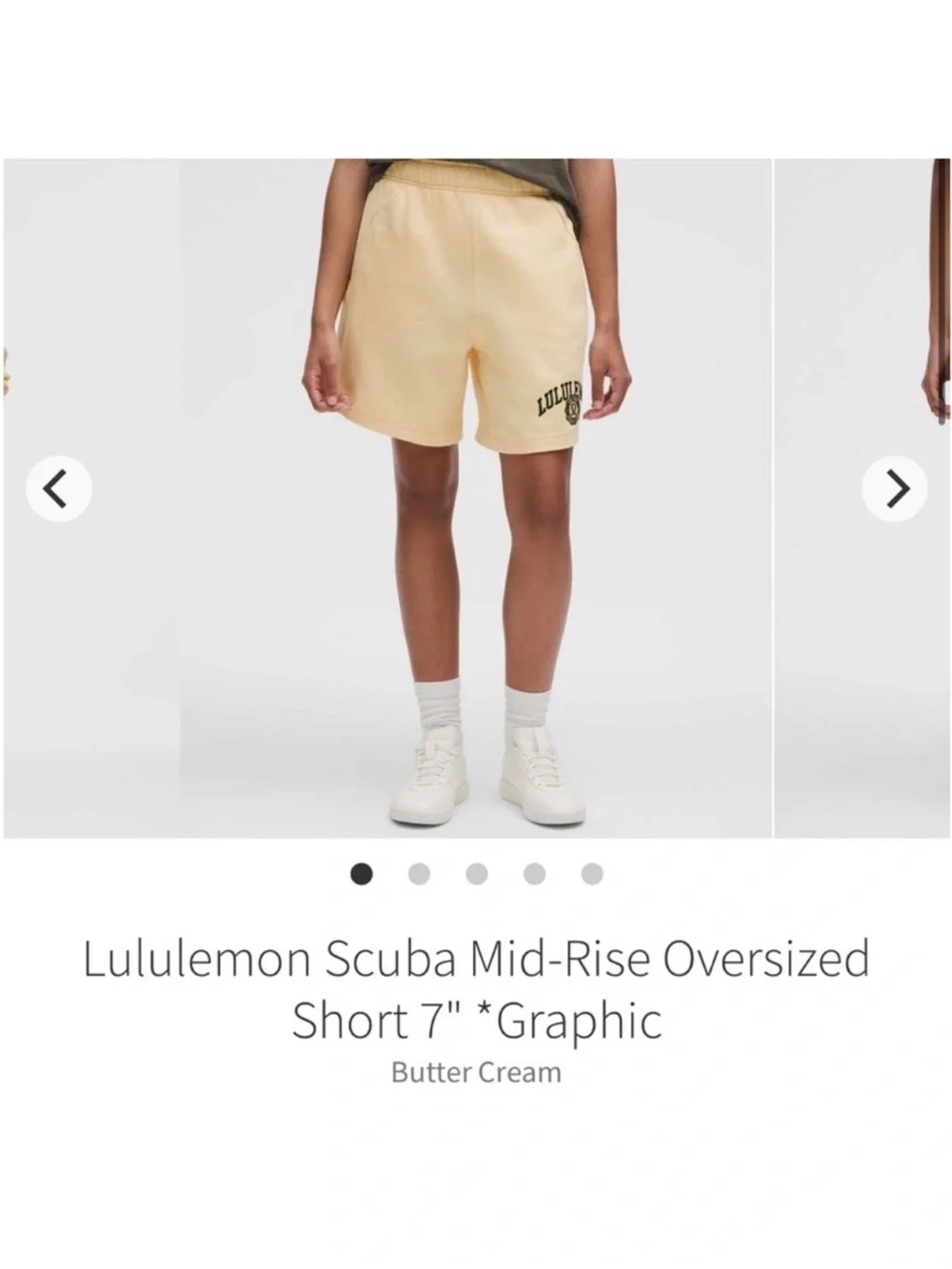 Lululemon Scuba Oversized Sweat Shorts Graphic Butter Cream 7